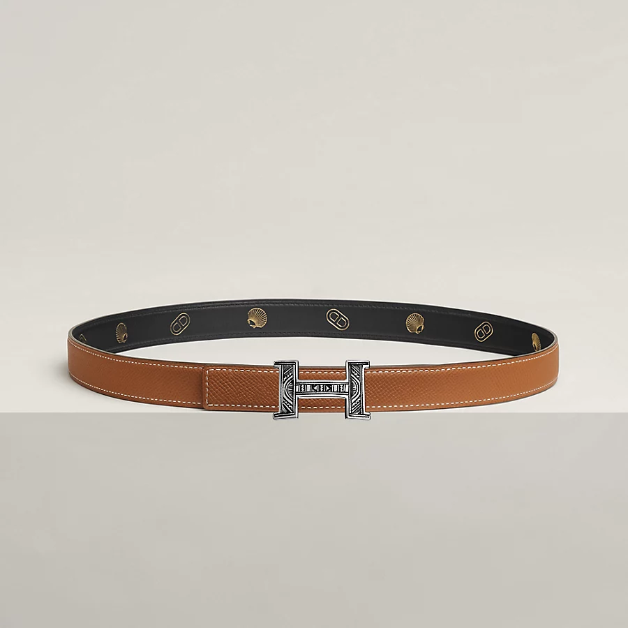 Mini Constance Touareg belt buckle & Hermès sur Mer reversible leather strap 24 mm - Image 2